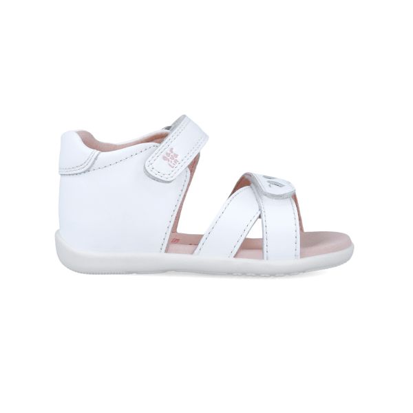 Sandalias blancas preandantes de piel Garvalín 252304